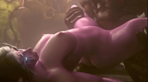 Nagoonimation:暗夜精灵巨乳女神被野兽狂干内射高潮